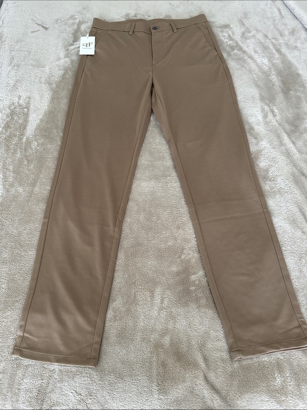 TimelessFlex Men's Brown Stretch Chino Pants